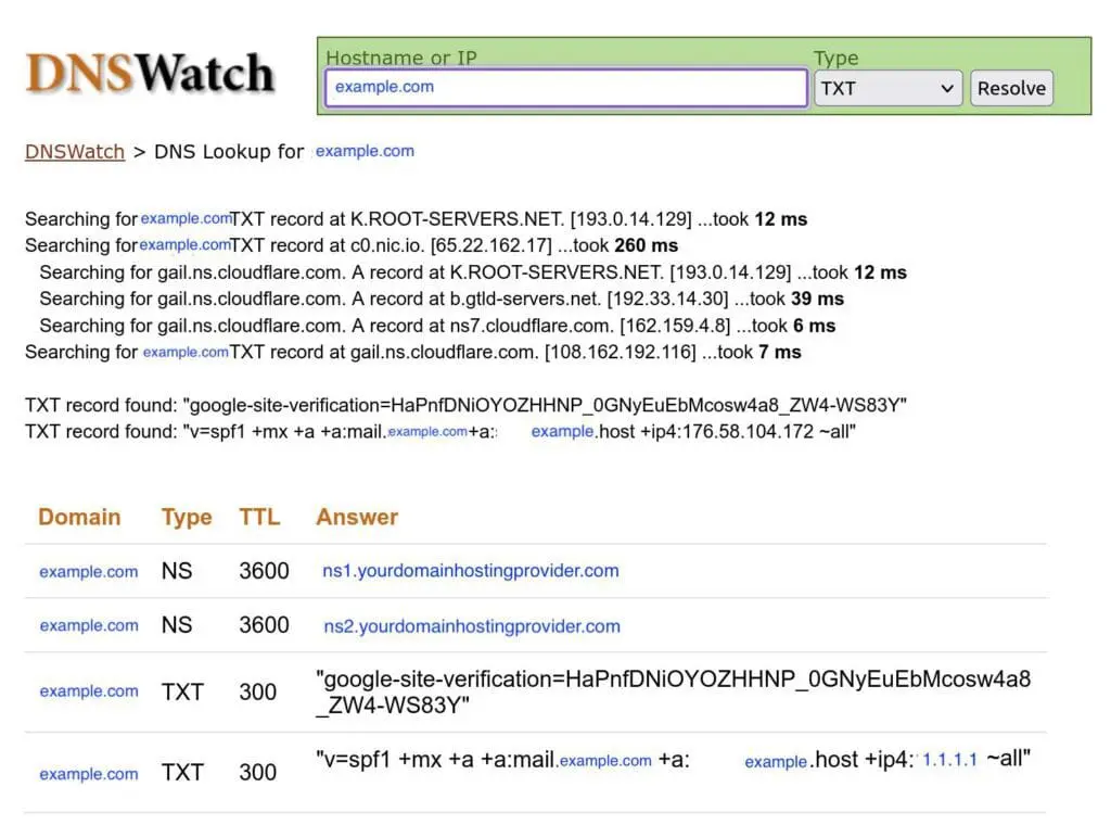 Use DNS watch to check your website's DNS records